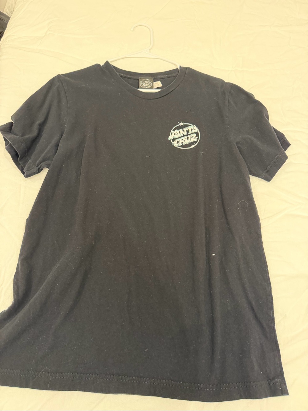 Tilly's Black Short Sleeve Tee with Small White Chest Logo